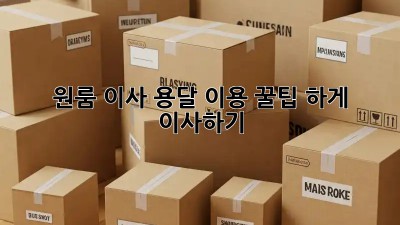 원룸 이사, 용달 이용 꿀팁! 轻松하게 이사하기